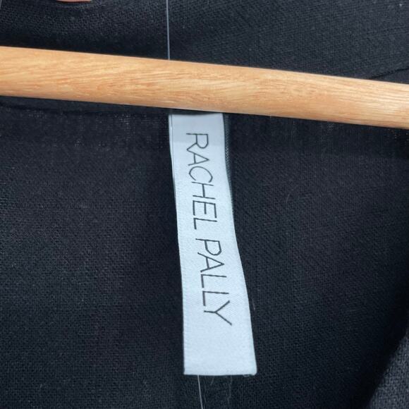 Rachel Palley Black Jumpsuit Linen Blend Relaxed Comfy Casual Fit Pockets Size L - Picture 5 of 7